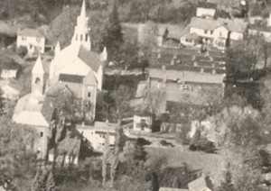 Aerial view of West University Street. 