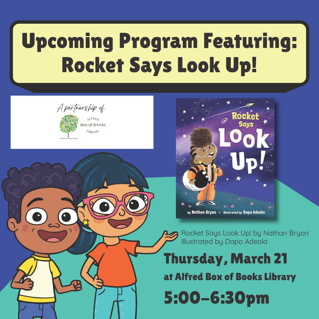 Program for Rocket Says Look Up at Box of Books Library