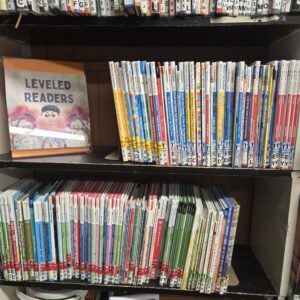 Leveled readers section of the library. 
