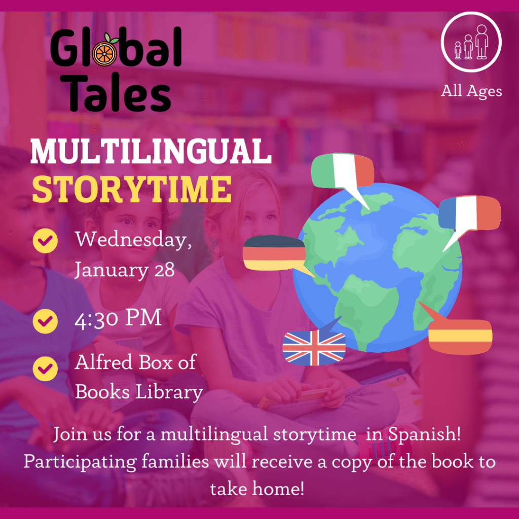 Flyer for Global Tales storytime. 