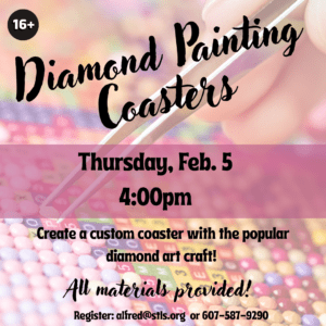 Flyer for Diamond Painted Coasters.