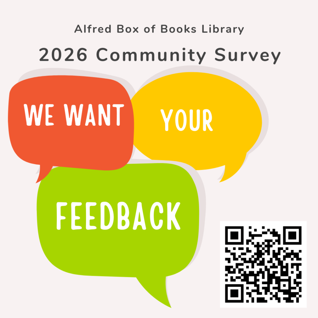Flyer with QR code for community survey.