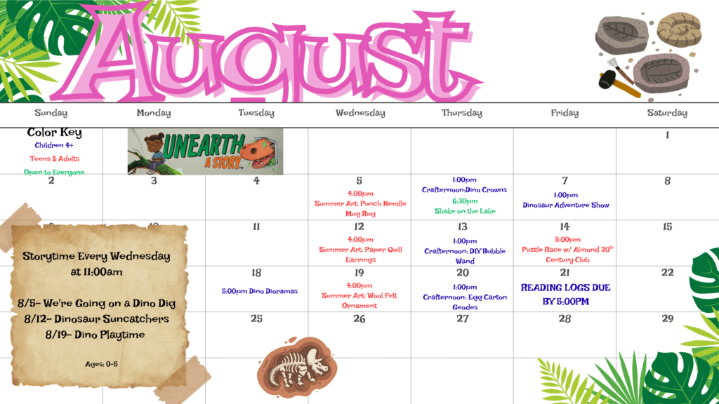 August program calendar