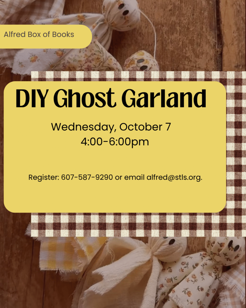 Wednesday, October 7 from 4-6pm make your own holiday decor. 
